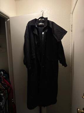 Vintage Saddlesmith Outfitters Black Duck Canvas Stockman Duster Coat with Cordu